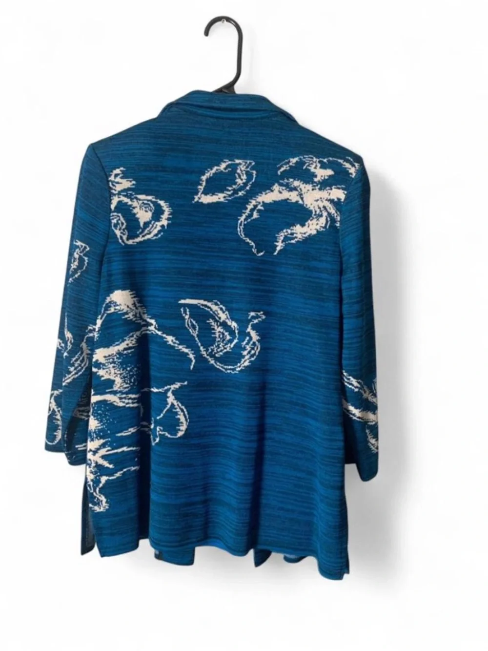 Misook Heritage Knit Jacket & Matching Tank Set - Blue/White - Size PM - EUC